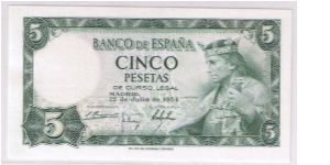 SPAIN- 5 PESETAS Banknote