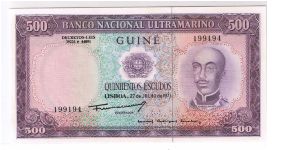 PORTUGAL-GUINE
500 ESCUDOS Banknote