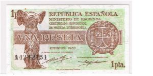 SPAIN-1PESETA
civil war issued Banknote