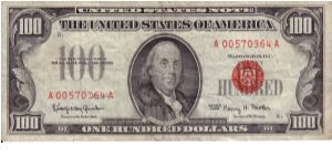 100$ Red seal Banknote