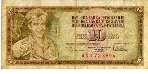 Socialist Federal Republic of Yugoslavia
10d
Arif Heralic 
Foundery worker
Value Banknote