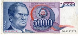 Banknote from Yugoslavia