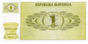1Tolar 
Olive 
Bee 
Triglav mountain Banknote