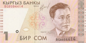 1 SOM; Abdilas Maldibayev; Musical instruments Banknote