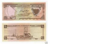 BAHRAIN P-2 1/4 DINAR UNC
http://www.baylonbanknotes.com Banknote