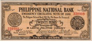 S-218 Philippine National Bank of Cebu 20 Pesos note. Banknote