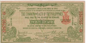 S-644 Negros Occidental 20 Centavos note. Banknote