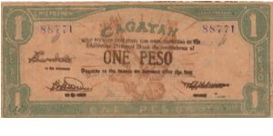 S-188 Cagayan 1 Peso note. Banknote
