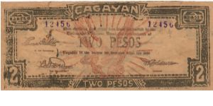 S-189 Cagayan 2 Pesos note. Banknote