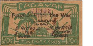 S-183a Cagayan 20 centavos note. Banknote