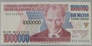 P209 1.000.000 TL Banknote