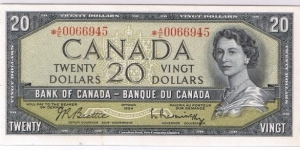Canada * star note $20 Banknote