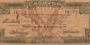 S-190 Cagayan 2 Pesos note. Banknote