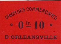 ALGERIA, Town of Orleansville (Now Town of Chlef)10 Centimes 1915 Union des commercants d'orleansville  Banknote