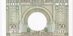 MOROCCO 50Fr Banknote