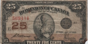 25 Cents Fractional Note Banknote