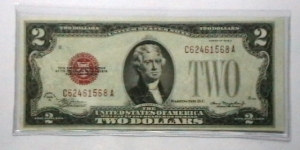 U.S. Small FRN 2 Dollar note series 1928D Banknote