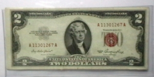 U.S. Small FRN 2 dollar note series 1953  Banknote