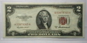 U.S. Small FRN 2 Dollar note series 1953A Banknote