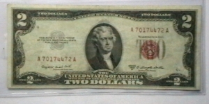 US Small FRN 2 dollar note 1953 series B Banknote