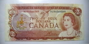 Canada 1974c 2 Dollar note, KP# 86 Banknote