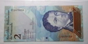 2 Bolivares Banknote