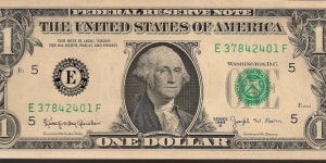 $1 FRN Barr Note Series 1963B S/N E37842401F Banknote