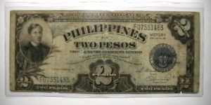 Philippines V.S. 66 ND(1944) 2 Peso note  Banknote