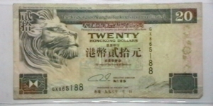 Hong Kong 1996 20 Dollar  Banknote