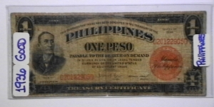 Philippines 1936 1 Peso KP# 81  Banknote