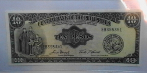 Philippines ND  10 Peso KP# 136e obv. Banknote