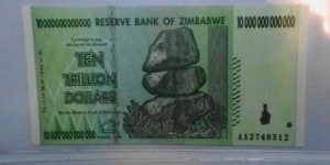 Zimbabwe 10 Trillion dollars  Banknote