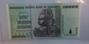 Zimbabwe 50 Trillion dollars  Banknote