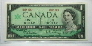 Canada 1867-1967 1 Canada 1867-1967 1 Dollar comm. issue 1867-1967 as serial number Banknote