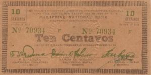 S-573 Misamis Occidental 10 centavos note with inverted reverse. Banknote
