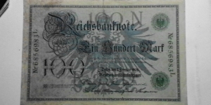 Germany 1908 100 Mark KP# 34  Banknote