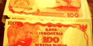 100 RUPIAH - BTR CIRC RED COLOR Banknote