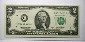 U.S. FRN series 2003A 2 dollar district G  Banknote