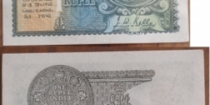 British India. 1 Rupee. JW Kelly signature. Banknote