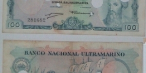 Portuguese-India. 100 Escudos. Cancelled. Banknote