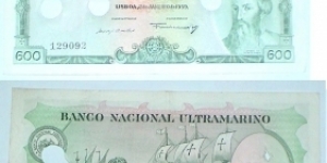 Portuguese-India. 600 Escudos. Cancelled. Banknote
