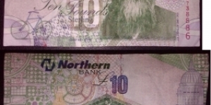 Northern Ireland. 10 Pounds. Northern Bank. Banknote