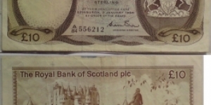 10 Pounds. Royal Bank of Scotland PLC.  Banknote