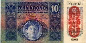 10 Kronen __ pk# 51 a __ 02.01.1915 (1919)__ overprint 