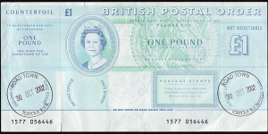 British Virgin Islands 2002 1 Pound postal order.

A very difficult country to get postal orders from.Road Town is the only post office there that sells them. Banknote