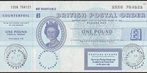 Ascension 1993 1 Pound postal order. Banknote