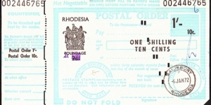 Rhodesia 1972 1 Shilling / 10 Cents postal order.

Cardboard. Banknote