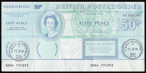 British Field Post Office in Afghanistan 2004 50 Pence postal order.

Very rare British Field Post Office issued postal order. Banknote