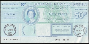 British Field Post Office in Croatia 2000 50 Pence postal order.

Very rare British Field Post Office issued postal order.

The second half of a reunited pair. Banknote