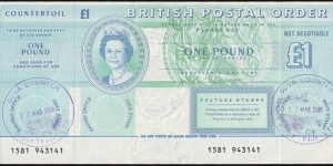 Fiji 2006 1 Pound postal order. Banknote